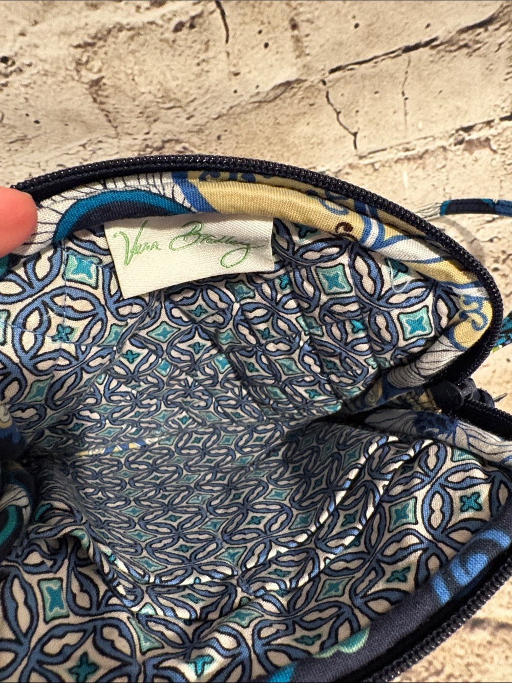 Vera Bradley Navy Floral Quilted Crossbody with Teal & Cream Accents - Picture 7 of 9
